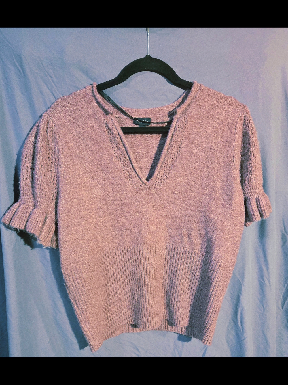 Torrid Mauve Pink Short-Sleeve V-Neck Sweater